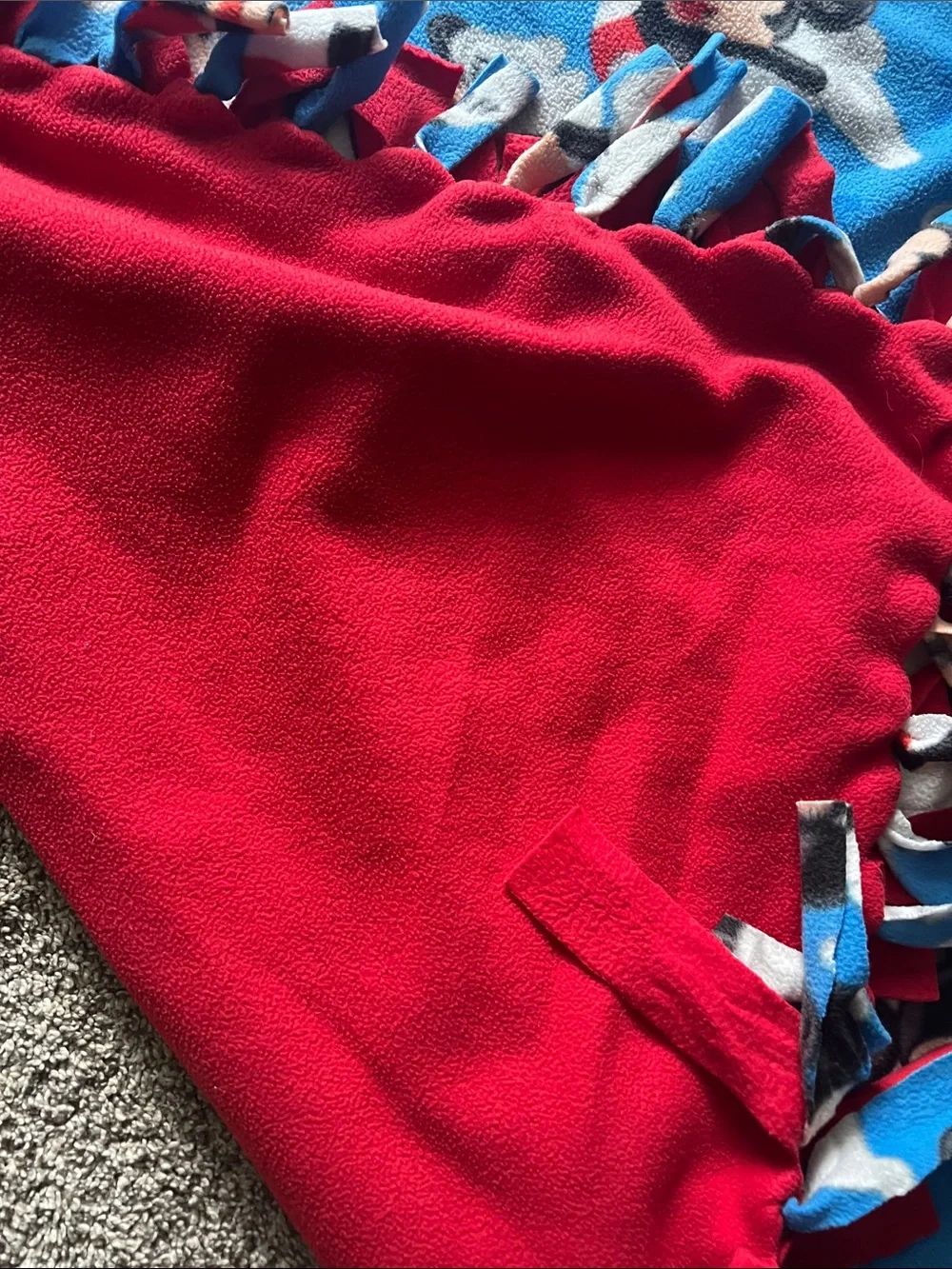 Mickey Mouse Blue Fleece Tie-Blanket - Kids Cozy Throw
